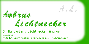 ambrus lichtnecker business card